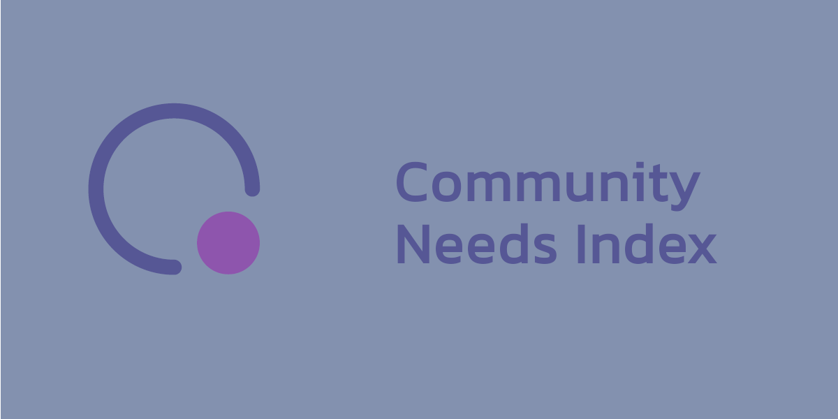 Decorative image with the text "Community Needs Index"