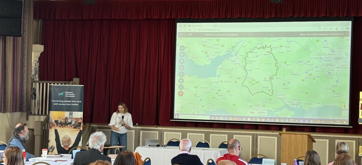 Rachel from OCSI introduces Local Insight at the Wiltshire Community Foundation's 50th anniversary event.